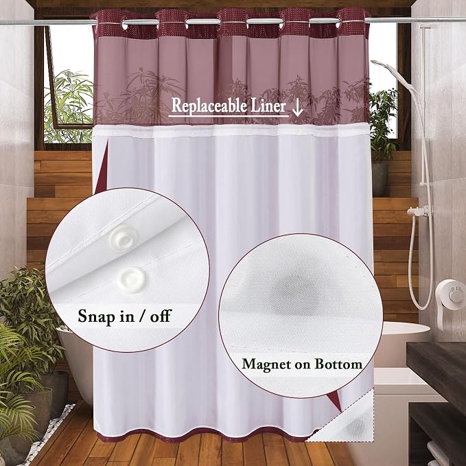 Gibelle Extra Long Shower Curtain 72x86, Waffle Weave Bathroom Shower Curtain - Image 3