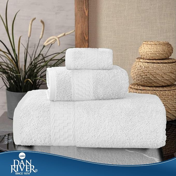 DAN RIVER 100% Ring Spun Cotton 3-Piece Towel Set, Bath Towel, Hand Towel and - Image 7