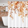 Gibelle Orange Eucalyptus Shower Curtain, Fall Watercolor Plant Leaves by Gibelle