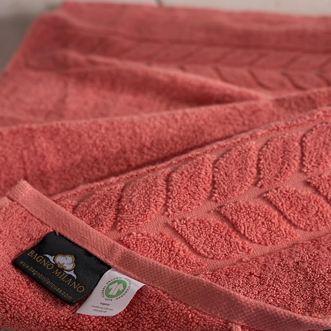 BAGNO MILANO Organic Turkish Cotton Bath Towels, Luxury Jacquard Collection - Image 3