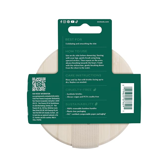 EcoTools Dry Body Brush, for Post Shower & Bath Skincare Routine, Removes Dirt - Image 12
