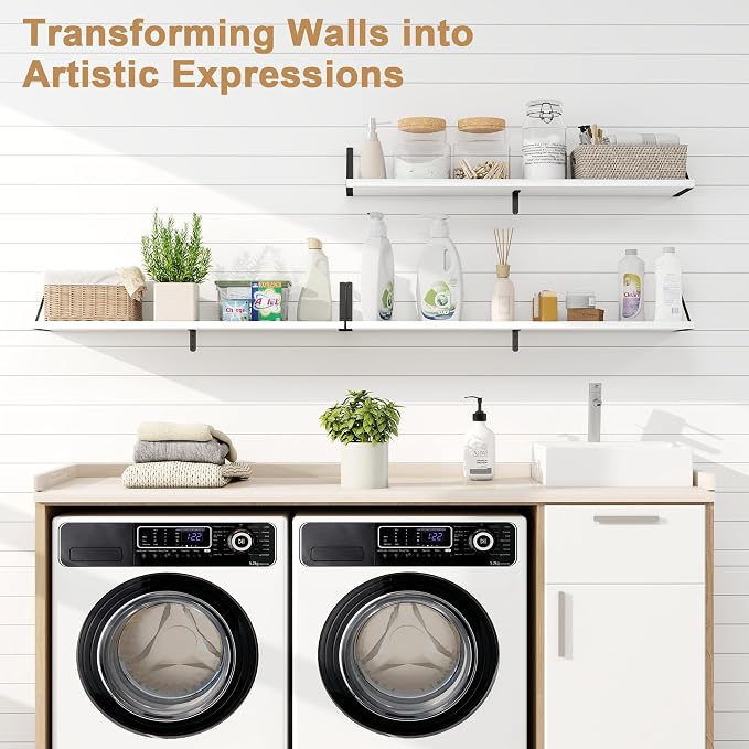 Fun Memories Long Wall Shelves for Bedroom, Rustic Wood Display Shelf for Home - Image 6