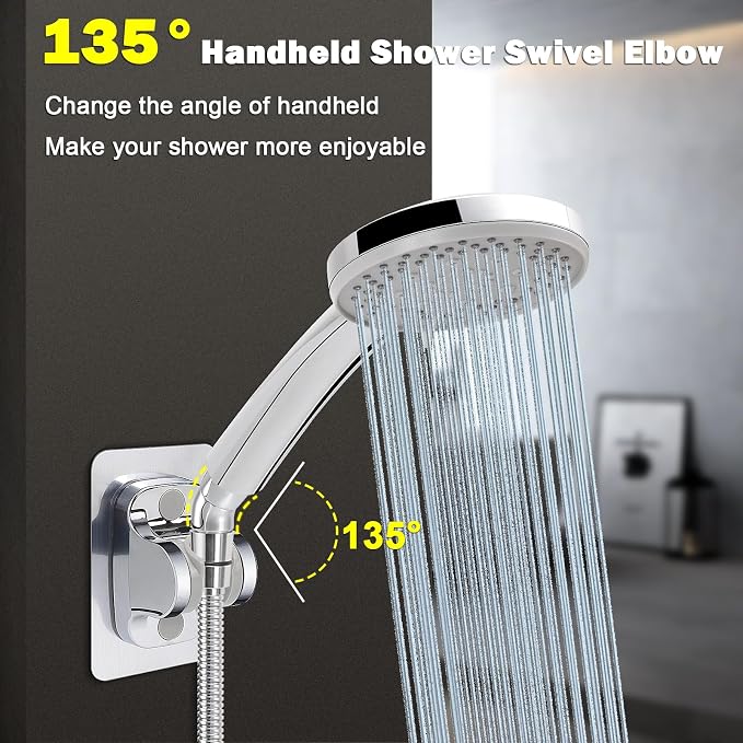 NearMoon Shower Elbow Adapter for Shower Head, Solid Brass 45°G1/2 Male to - Image 5