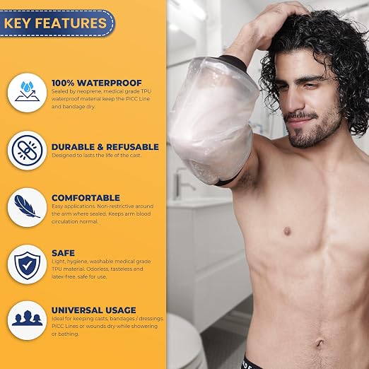 EXQUISITO PICC Line Shower Cover | Available in 5 Sizes | Reusable IV PICC Line - Image 3