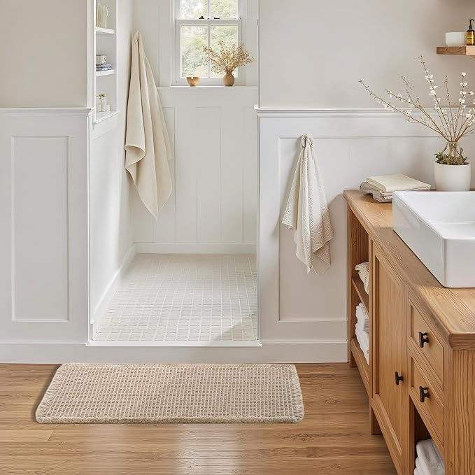 GRANNY SAYS Waffle Bath Mat 24" x 36", Boho Bathroom Rugs Non Slip Washable - Image 3
