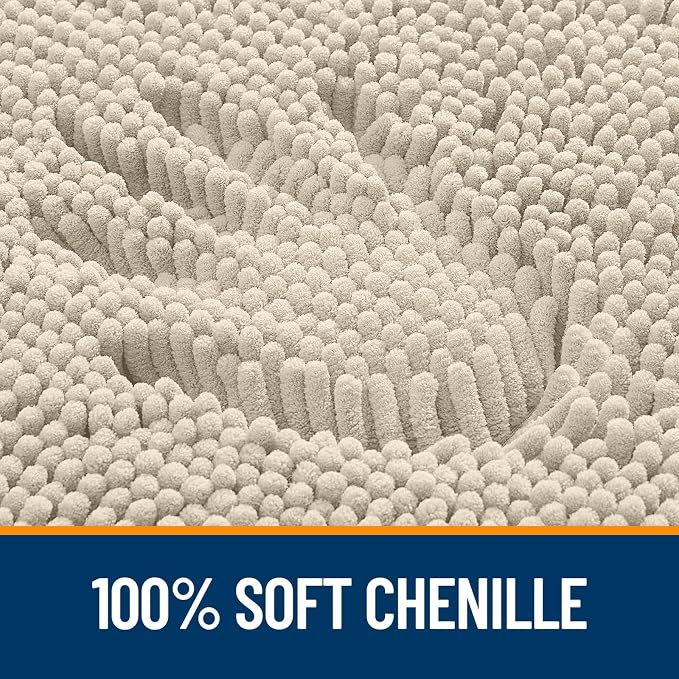 OLANLY Bathroom Rugs Sets 2 Piece, Soft Absorbent Chenille Bath Mats and - Image 2