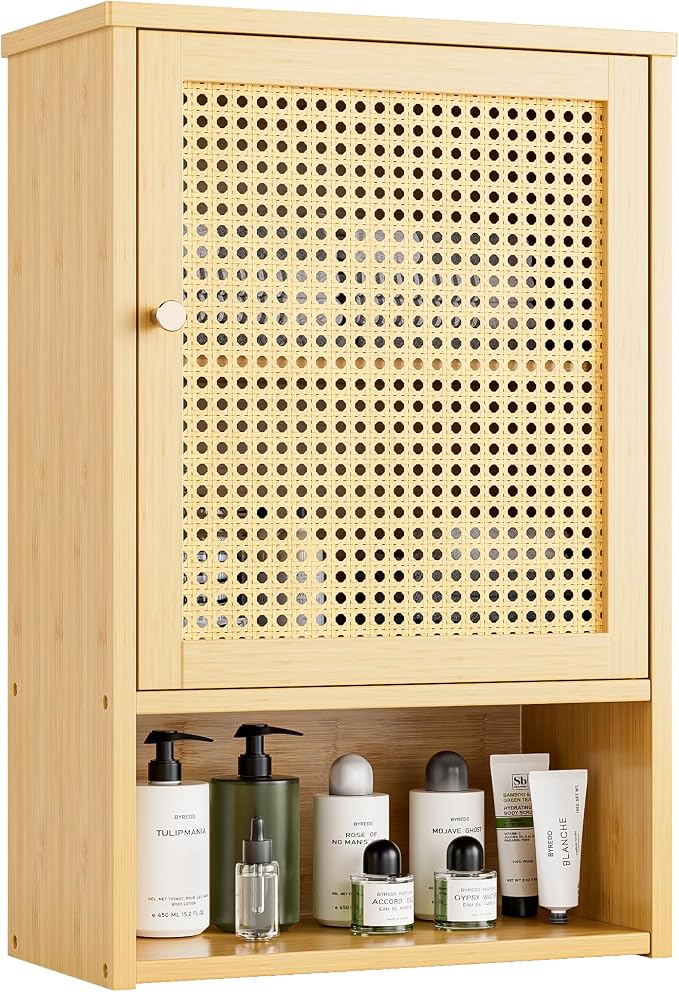 Bathroom Wall Cabinet, Bamboo Over-The-Toilet Storage Organizer by VOVALACraftingDreamHomes