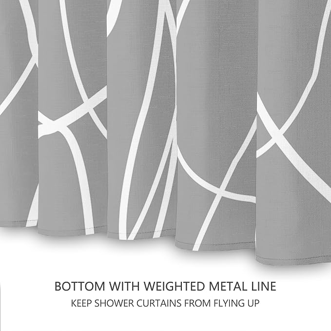Tititex Morden 140gms Faux Linen Fabric Bath Shower Curtain Set Textured Fabric - Image 4