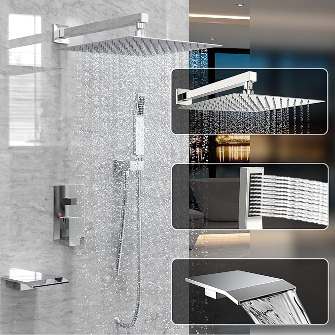 Rain Shower System 12 inch Shower Faucet Set - Image 2