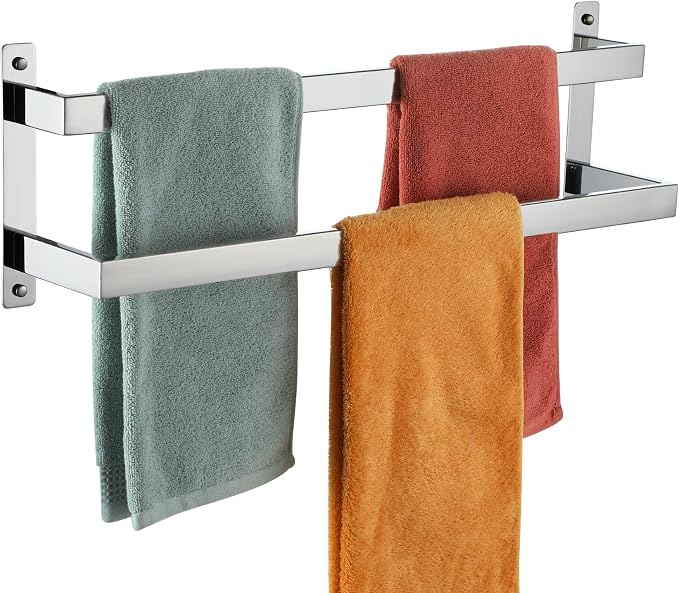 KOKOSIRI Towel Bars Bath Towel Holders 24 Inches Chrome Bathroom 2-Tiers Ladder by KOKOSIRI