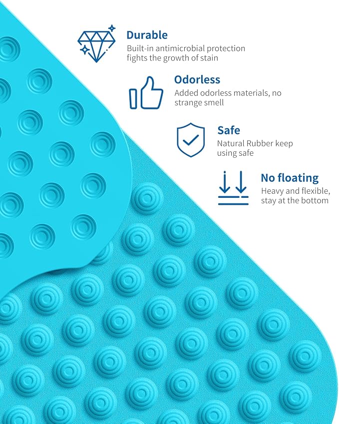 Bligli Bathtub Mat Non-Slip Without Suction Cups, 39x16inch Extra Long Bath Mats - Image 3