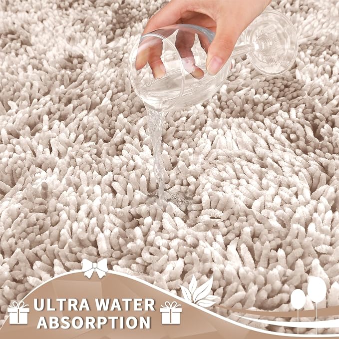 Yimobra Toilet Rugs U Shaped Washable, Extra Thick Soft Absorbent Chenille - Image 4