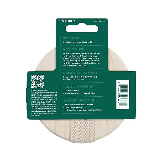 EcoTools Dry Body Brush, For Post Shower & Bath Skincare Routine, Removes Dirt - Image 10