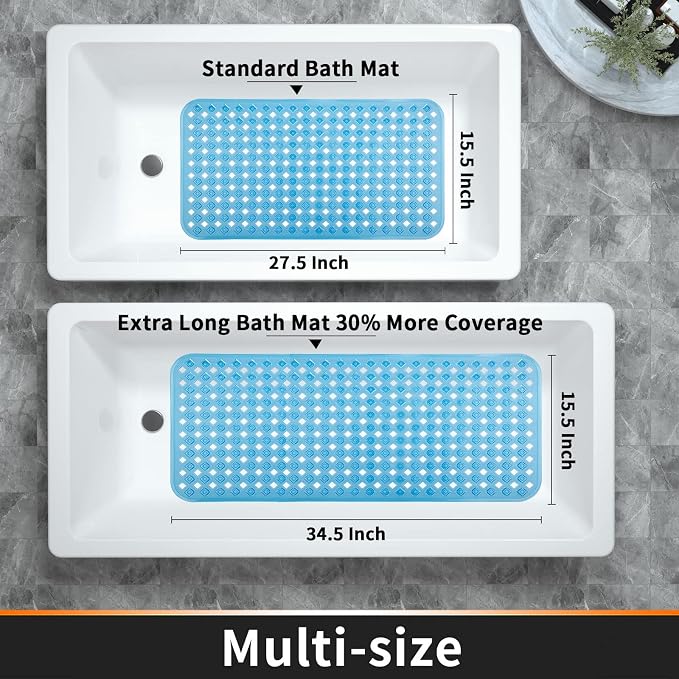 Yimobra Bathtub Mat Non Slip, Super Strong Suction Cups, 27.5"x15.5" Long - Image 6
