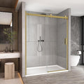Sunrosa Semi-Frameless Glass Shower Door, 51-55" W x 76" H Single Sliding by ElevateYourEverydayShower