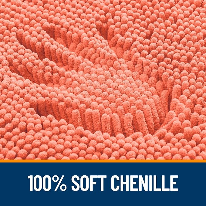 OLANLY Bathroom Rugs 47x17, Extra Soft Absorbent Chenille Bath Rugs, Rubber - Image 3