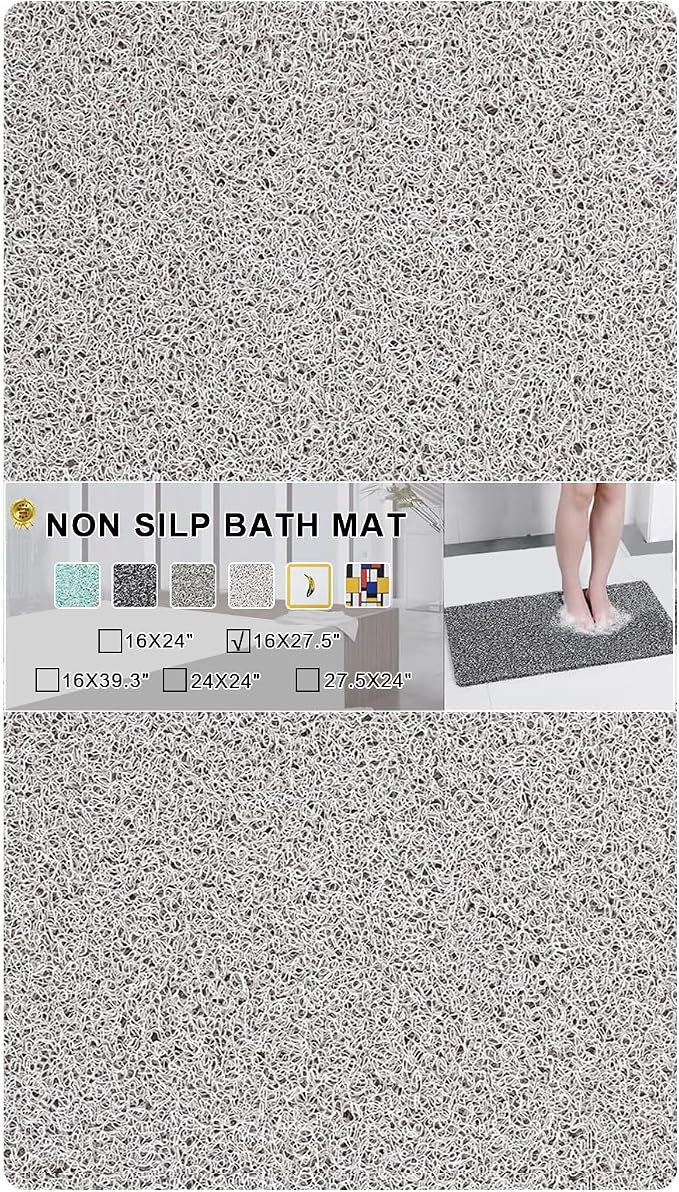 Nonslip Bathtub Mat, Anti Slip Bath Mat 0.6" Extra Thick, Quick Dry Bath Tub by Rzoysia