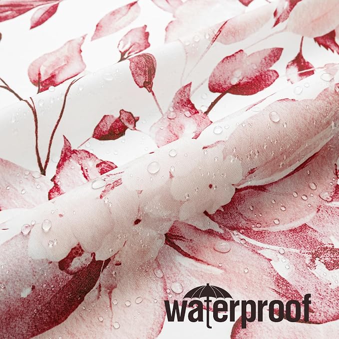 Gibelle Small Stall Shower Curtain 36 x 72, Narrow Half Pink Floral Shower - Image 3