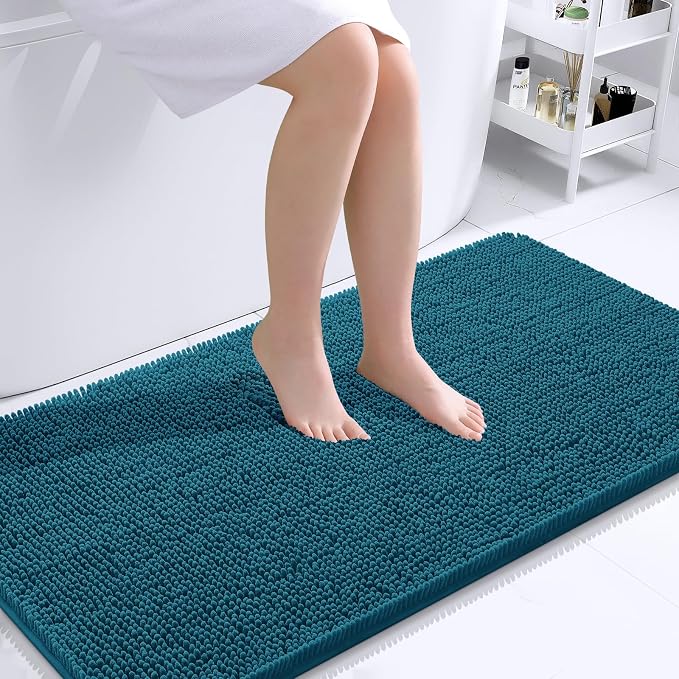 OLANLY Bathroom Rugs 44x24, Extra Soft Absorbent Chenille Bath Rugs, Rubber by OLANLY