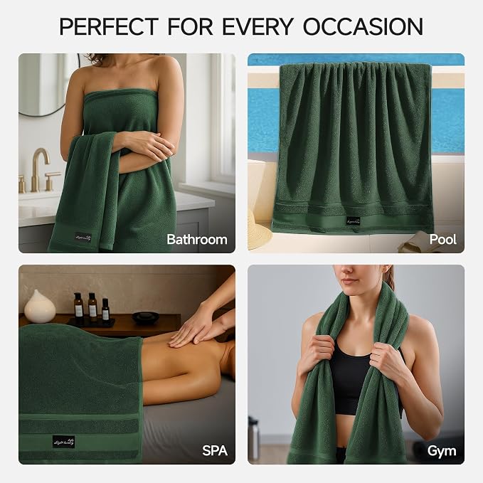 REDKISS Large Bath Towels Set 2 Piece, 100% Cotton, 31x63 in, Heavyweight 760GSM - Image 8