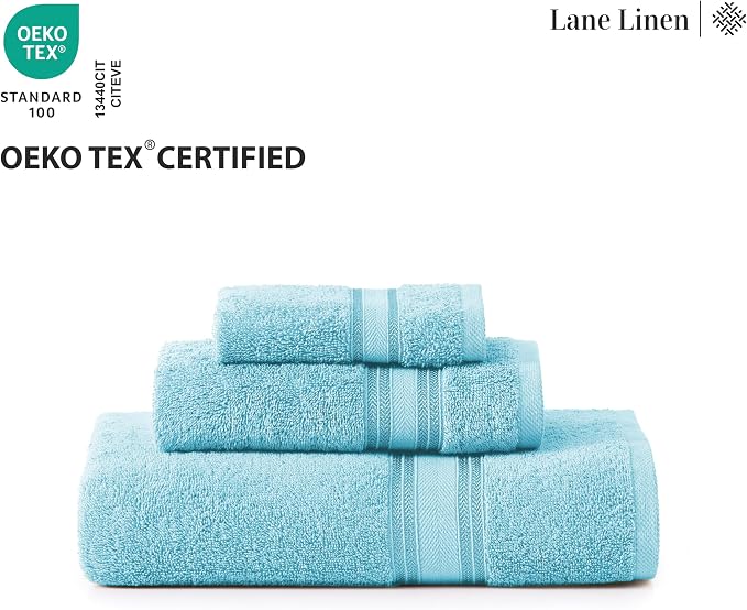 LANE LINEN Luxury Towel Set for Bathroom – 12-Pack 100% Cotton, Zero Twist - Image 8