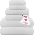 CASA COPENHAGEN Waffle Towel, 6Pieces 100% Cotton Large Towel Set- White by CASACOPENHAGEN