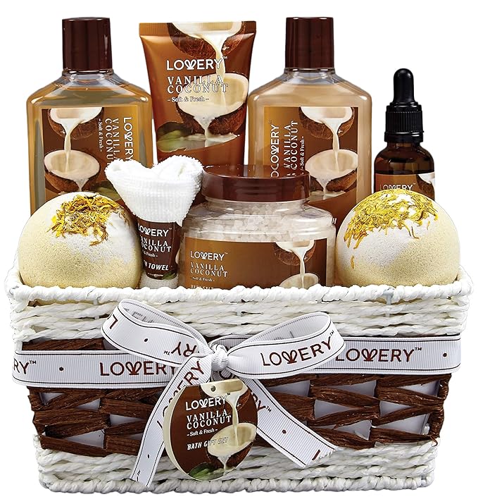 Gifts For Women Gift Basket for Women– 9 Piece Christmas Gifts Set of Vanilla by LOVERY