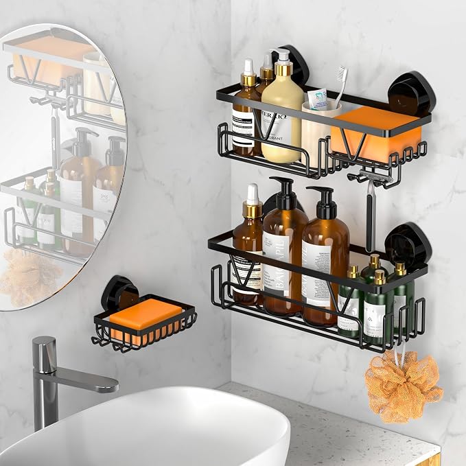 KEGII Shower Caddy Suction Cup – Removable Suction Bathroom Organizers Shelf - Image 3
