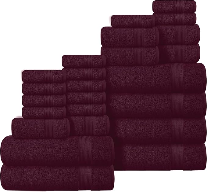 Belizzi Home 100% Cotton Towel Set, Contains 6 Soft Bath Towel, 6 Hand Towels by Unknown