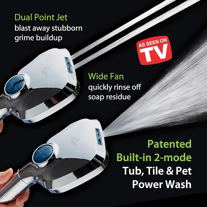 6-way High Pressure 82 Spray Mode Filtered Showerhead Combo - Image 3
