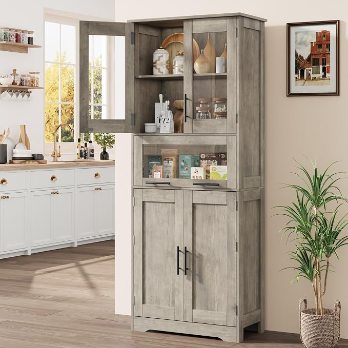 GarveeHome Tall Bathroom Cabinet, 67 in Storage Cabinet - Image 6