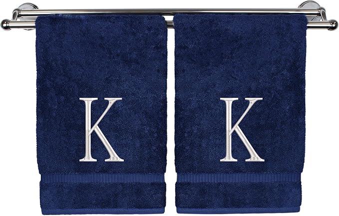 Monogrammed Hand Towel, Personalized Initial Gift, Extra Absorbent 100% Turkish by BareCotton