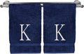 Monogrammed Hand Towel, Personalized Initial Gift, Extra Absorbent 100% Turkish by BareCotton