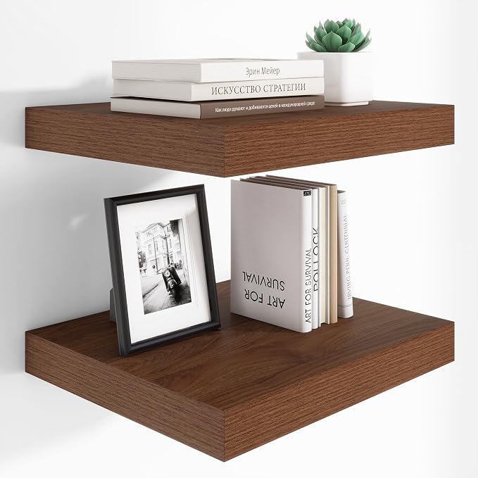 Heimlove 12 Inch Deep Floating Shelves, 16 x 12 inches Long Wall Shelf by Heimlove