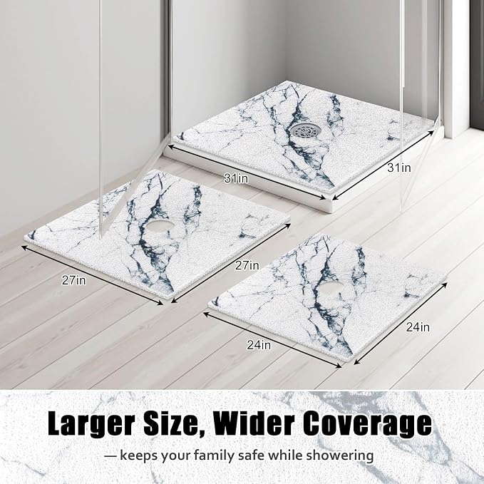 Square Shower Mat Non Slip: 24x24 Inch Shower Floor Mat - Image 8