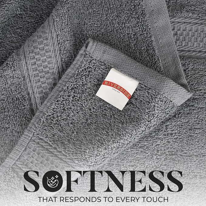 RIVERSIDE 100% Ring Spun Cotton Large Bath Towels Set of 4, 27 x 54 Inches – - Image 4