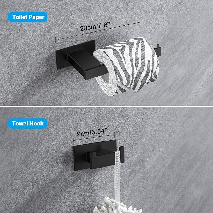4-Pieces Bathroom Hardware Accessories Set, Towel Rack Towel Bar Toilet Paper - Image 5