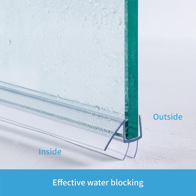 2-Pack ShowerDoor Bottom Seal 3/8" x 36" Polycarbonate Frameless Ultra Clear - Image 6