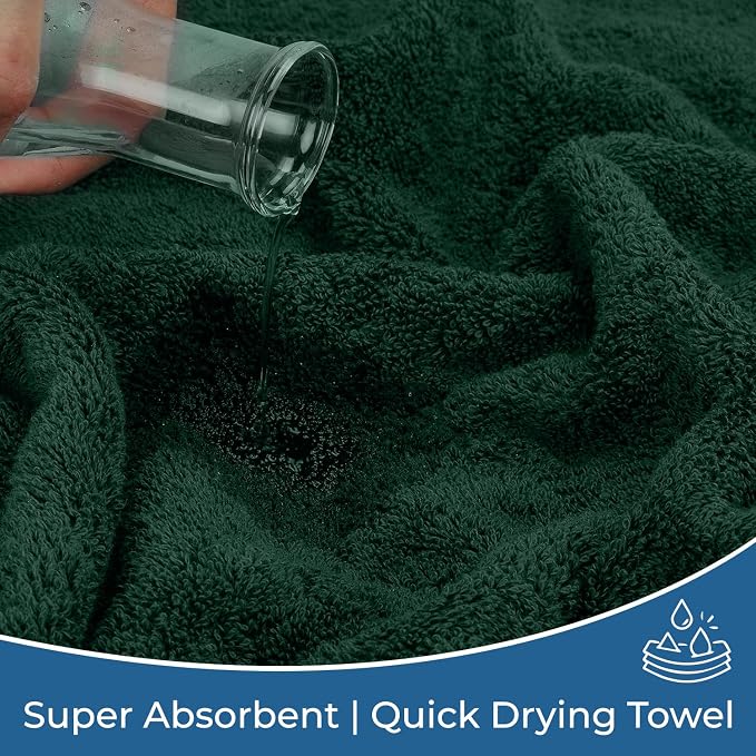 DAN RIVER 100% Ring Spun Cotton 3-Piece Towel Set, Hunter Green, Bath Towel - Image 6