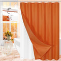 3 in 1 Extra Long Burnt Orange Shower Curtain Set-72 W x 84 H, Modern Waffle by Unknown