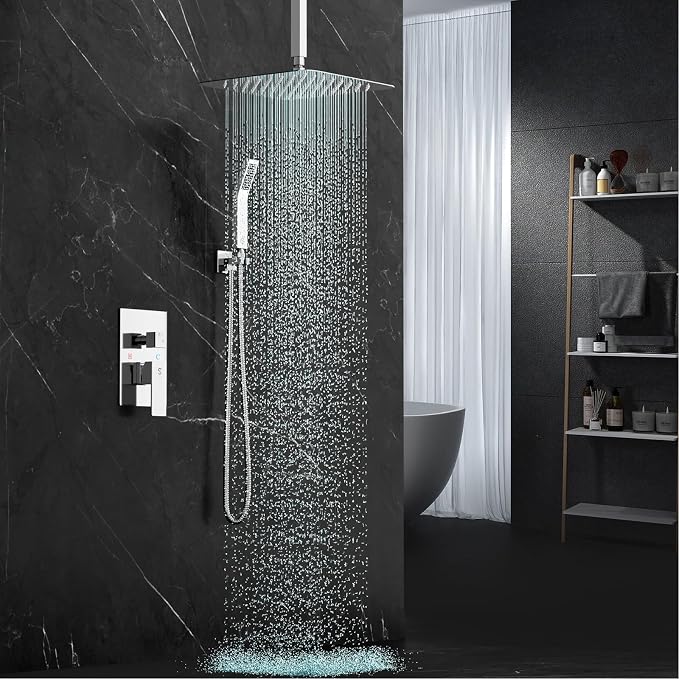 SR SUN RISE SRSH-C1003 Ceiling Mount Bathroom Luxury Rain Mixer Shower Combo - Image 6