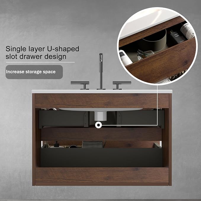 Wall Mounted Floating Bathroom Vanity - Image 4