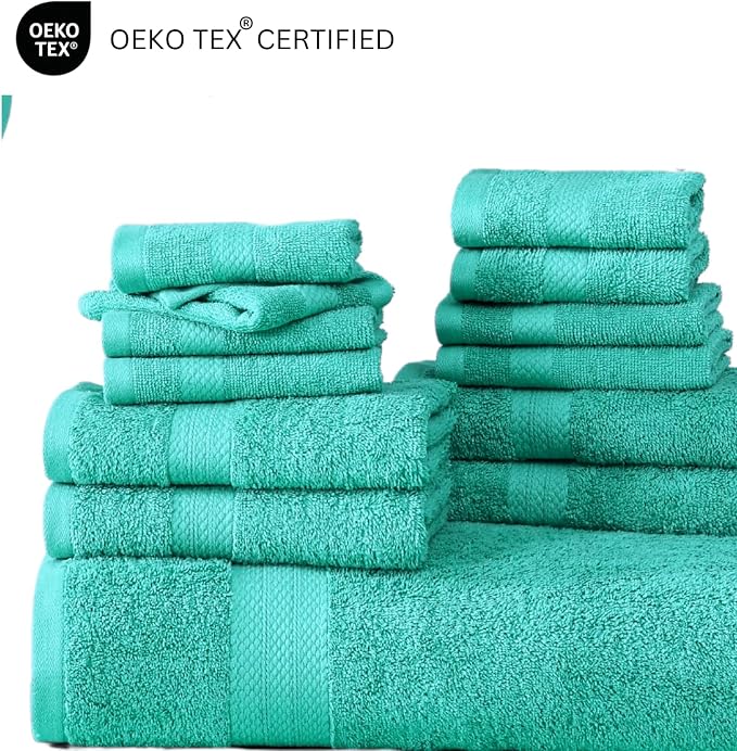 LANE LINEN 100% Ring Spun Cotton Bath Towel Set, 8 Washcloths, 6 Premium Hand - Image 7
