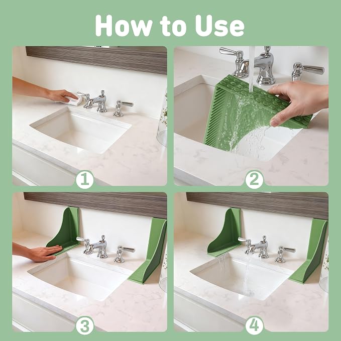 Roslim 2-Pack All-Silicone Shower Splash Guard, Bath Tub Corner Water Blocker - Image 4