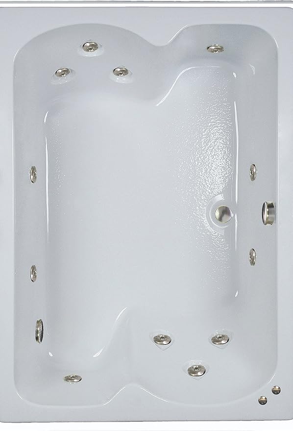 60 in. x 43 in. Acrylic Rectangular Drop-In Whirlpool Bathtub - Image 3