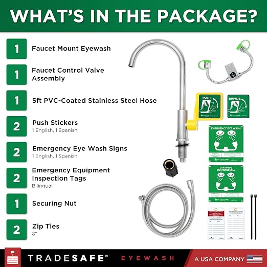 TRADESAFE Faucet Mount Eye Wash Station OSHA Approved - Image 5