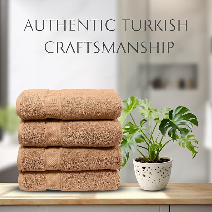 Maura Exquisite 4-Piece Turkish Bath Towel Set: Ultra-Soft, and Plush Towels - Image 6