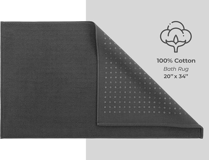 American Soft Linen Bath Rug, 20 in 34 in 100% Cotton Bath Mats Rugs - Image 5