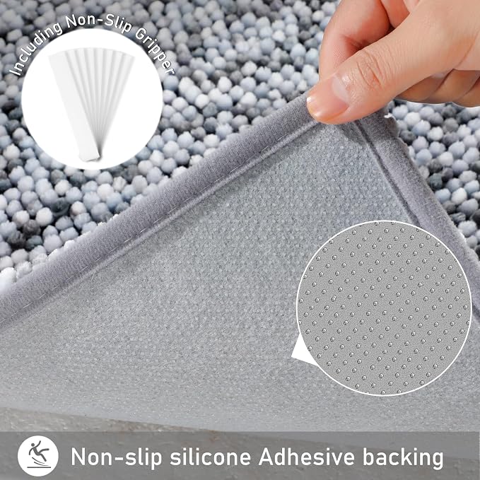 Yimobra Bath Mats for Bathroom Non Slip, Extra Soft Chenille Bathroom Rugs - Image 4