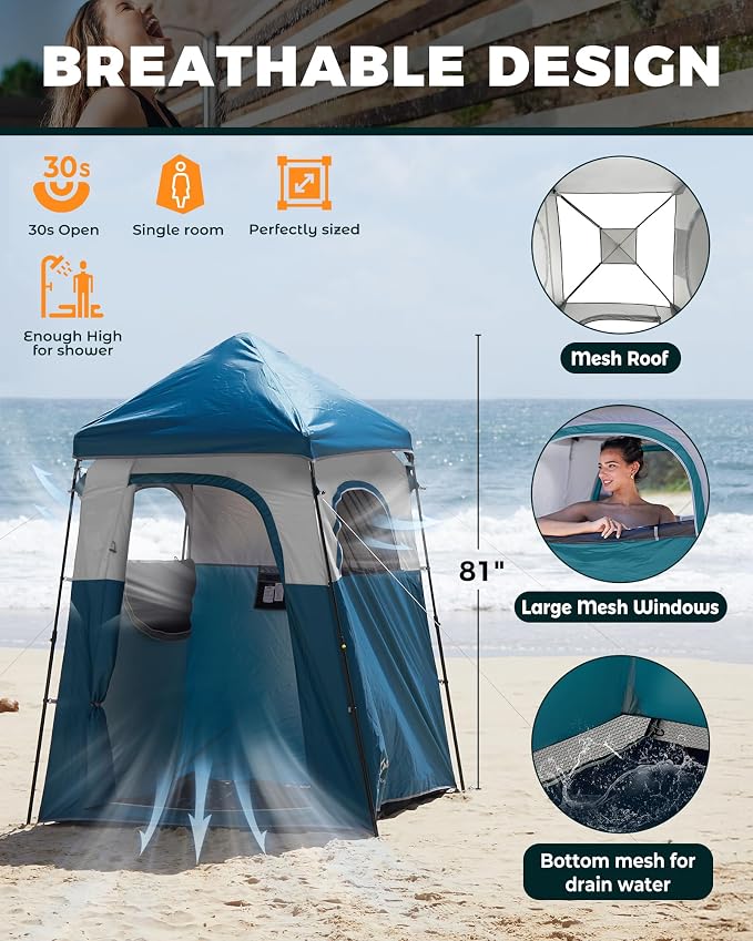 KingCamp Instant Shower Tent, Portable Superior Stable Privacy Shelter - Image 4
